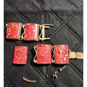 Vintage 1950s Confetti Lucite Panel Bracelet- Broke For Repairs Or Crafts